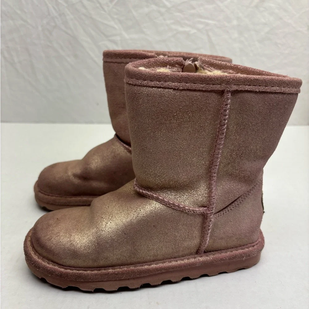 BearPaw Girls Metallic Dusty Rose Suede Boots size 12 toddler girl